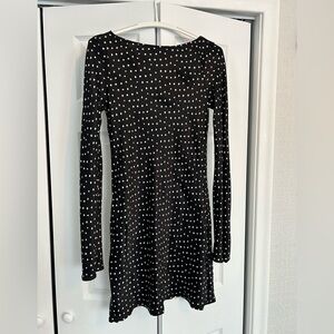 Elegant Black and White Polka Dot Dress